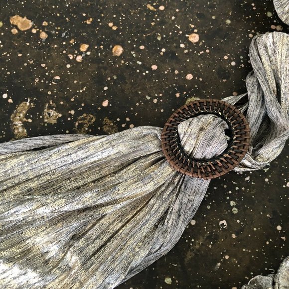 Bronx and Banco Gaia Gown Pebble Metallic Cut Out Party XS NWT $895 - Picture 9 of 10